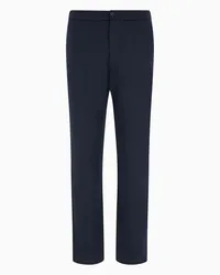 Giorgio Armani OFFICIAL STORE Pantaloni In Jersey Di Panno Di Puro Cashmere Blu