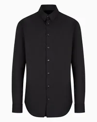 Giorgio Armani OFFICIAL STORE Camicia In Tessuto Stretch Con Collo Con Stecche Nero