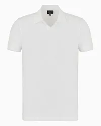 Giorgio Armani OFFICIAL STORE Polo A Maniche Corte In Jersey Di Viscosa Stretch Bianco