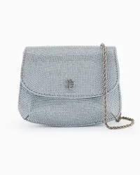 Giorgio Armani OFFICIAL STORE Mini Bag La Prima In Raso E Micro Borchie Azzurro