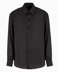 Giorgio Armani OFFICIAL STORE Giorgio's Camicia  Regular Fit In Twill Di Seta Nero