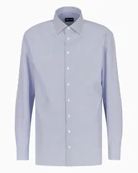 Giorgio Armani OFFICIAL STORE Camicia Regular Fit In Cotone Luxury Rigato Blu