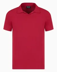 Giorgio Armani OFFICIAL STORE Polo A Maniche Corte In Jersey Di Viscosa Stretch Rubino