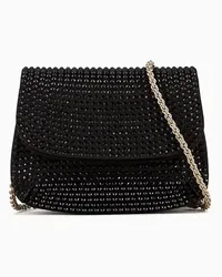 Giorgio Armani OFFICIAL STORE Borsa Charm Mini La Prima In Raso E Strass Nero