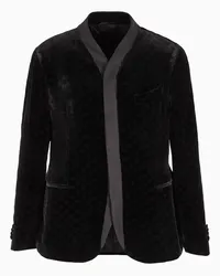 Giorgio Armani OFFICIAL STORE Giorgio's Giacca Monopetto In Velluto Con Logo All-over Nero