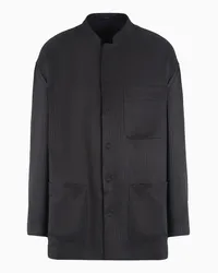 Giorgio Armani OFFICIAL STORE Giacca Monopetto In Cupro Nero