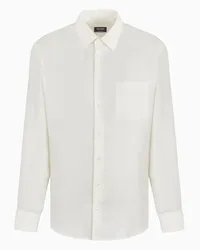 Giorgio Armani OFFICIAL STORE Camicia Slim Fit In Twill Di Seta Bianco