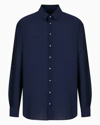 Giorgio Armani OFFICIAL STORE Camicia In Cotone E Seta Blu