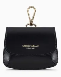 Giorgio Armani OFFICIAL STORE Charm Mini La Prima In Pelle Palmellata Nero