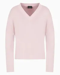 Giorgio Armani OFFICIAL STORE Maglia Scollo A V In Viscosa Rosa