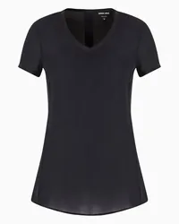 Giorgio Armani OFFICIAL STORE Blusa In Charmeuse Di Seta Con Scollo A V Nero