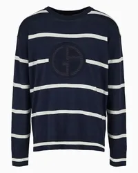 Giorgio Armani OFFICIAL STORE Maglia Girocollo In Cotone E Cashmere A Righe Fantasia