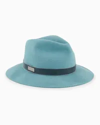 Giorgio Armani OFFICIAL STORE Cappello In Lapin Con Dettaglio In Velluto Verde