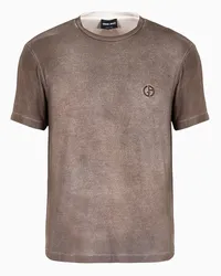 Giorgio Armani OFFICIAL STORE T-shirt Girocollo In Jersey Di Misto Modal Tortora