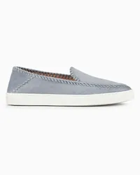 Giorgio Armani OFFICIAL STORE Galleria 3 Slip-on In Pelle Scamosciata Azzurro