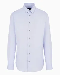 Giorgio Armani OFFICIAL STORE Camicia Slim Fit In Cotone Azzurro