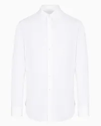 Giorgio Armani OFFICIAL STORE Camicia In Tessuto Stretch Con Collo Con Stecche Bianco