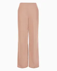 Giorgio Armani OFFICIAL STORE Pantaloni Flat Front In Jersey Accoppiato Di Viscosa Rosa