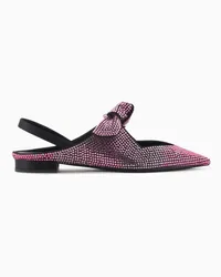 Giorgio Armani OFFICIAL STORE Ballerine Slingback In Raso E Cristalli Degradé Rosa