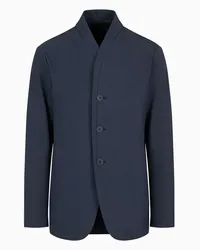 Giorgio Armani OFFICIAL STORE Giacca Monopetto In Misto Cotone Blu