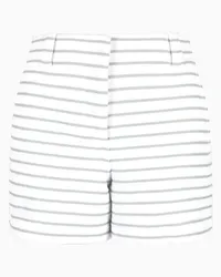 Giorgio Armani OFFICIAL STORE Shorts In Spugna Di Cotone A Righe Bianco