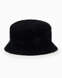 Giorgio Armani OFFICIAL STORE Cappello A Cloche In Tessuto Effetto Pelliccia Nero