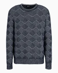 Giorgio Armani OFFICIAL STORE Maglia Girocollo In Cashmere Jacquard Fantasia