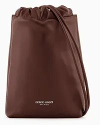 Giorgio Armani OFFICIAL STORE Borsa A Sacchetto Piccola In Pelle Nappata Cuoio