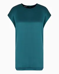 Giorgio Armani OFFICIAL STORE Blusa Lunga In Doppio Raso Di Seta Verde