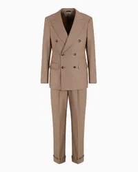 Giorgio Armani OFFICIAL STORE Abito Linea Royal Doppiopetto In Lana Vergine E Cashmere Stretch Beige