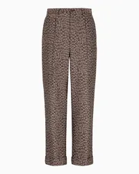 Giorgio Armani OFFICIAL STORE Pantaloni A Una Pince In Lana Vergine, Viscosa E Seta Jacquard Fantasia