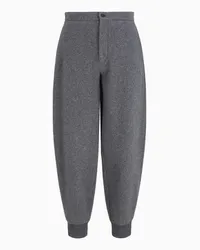 Giorgio Armani OFFICIAL STORE Pantaloni Jogger In Pile Di Cashmere Grigio