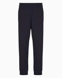 Giorgio Armani OFFICIAL STORE Pantaloni Jogger In Cotone E Cashmere Blu