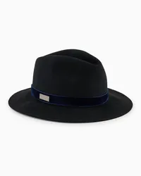 Giorgio Armani OFFICIAL STORE Cappello In Lapin Con Dettaglio In Velluto Nero