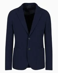 Giorgio Armani OFFICIAL STORE Giacca Linea Upton Monopetto In Misto Cotone Blu