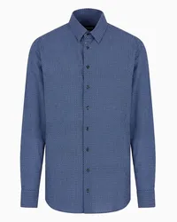 Giorgio Armani OFFICIAL STORE Camicia Regular Fit In Cotone Seersucker Con Motivo Geometrico Fantasia