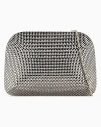 Giorgio Armani OFFICIAL STORE Clutch La Prima In Raso E Strass Argento