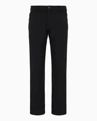 Giorgio Armani OFFICIAL STORE Pantalone 5-tasche Regular Fit In Denim Di Cotone Stretch Nero