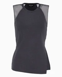 Giorgio Armani OFFICIAL STORE Top In Maglia Di Misto Viscosa Stretch Blu