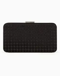 Giorgio Armani OFFICIAL STORE Clutch Rettangolare In Raso E Strass Nero