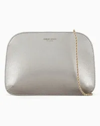 Giorgio Armani OFFICIAL STORE Clutch La Prima In Raso Lamé Argento