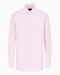 Giorgio Armani OFFICIAL STORE Camicia Regular Fit In Cotone Luxury Rigato Rosa