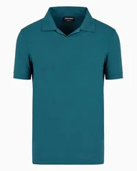 Giorgio Armani OFFICIAL STORE Polo A Maniche Corte In Jersey Di Viscosa Stretch Verde