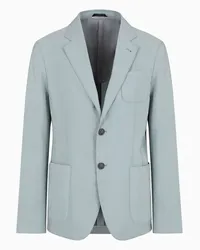 Giorgio Armani OFFICIAL STORE Giacca Linea Upton Monopetto In Twill Di Misto Seta Verde