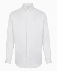 Giorgio Armani OFFICIAL STORE Camicia In Twill Di Cotone Bianco