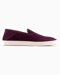 Giorgio Armani OFFICIAL STORE Galleria 3 Slip-on In Pelle Scamosciata Bordeaux