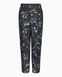 Giorgio Armani OFFICIAL STORE Pantaloni Dritti Con Motivo Jacquard Floreale Fantasia