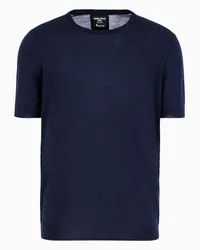 Giorgio Armani OFFICIAL STORE  Vicuña Maglia Girocollo In Vicuña Blu