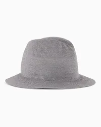 Giorgio Armani OFFICIAL STORE Cappello Intrecciato In Misto Cotone Grigio