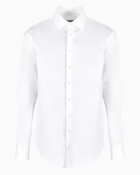 Giorgio Armani OFFICIAL STORE Camicia Classica In Twill Di Cotone Bianco